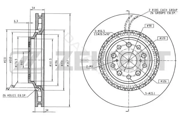 Тормозные диски ZEKKERT BS-6296