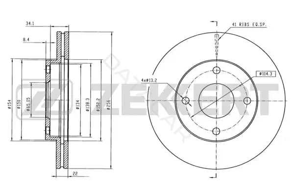 Тормозные диски ZEKKERT BS-6308