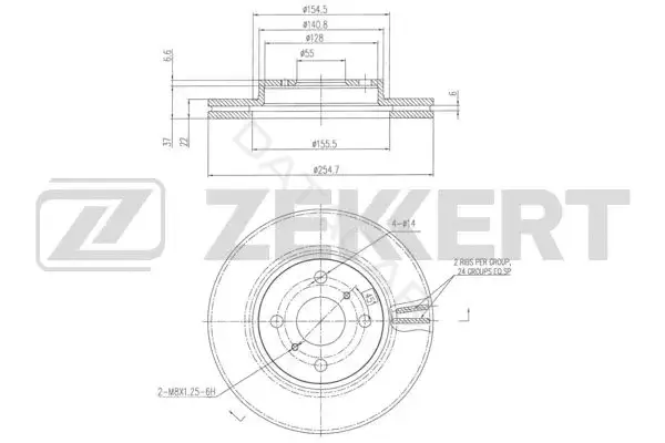 Тормозные диски ZEKKERT BS-6342