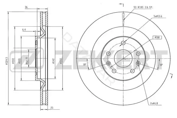 Тормозные диски ZEKKERT BS-6368