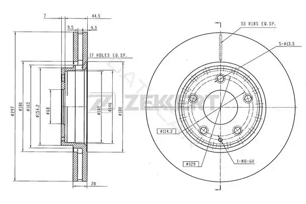 Тормозные диски ZEKKERT BS-6455