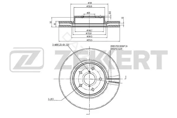 Тормозные диски ZEKKERT BS-6456