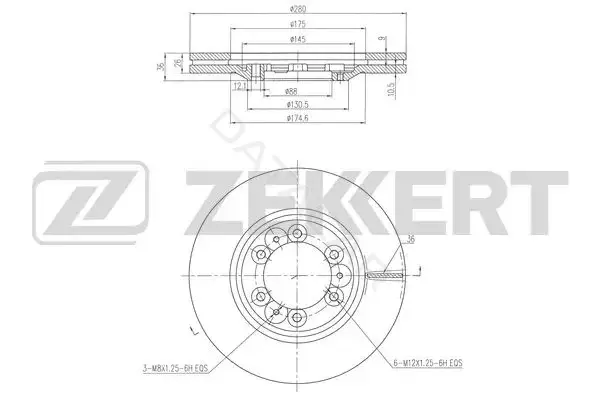 Тормозные диски ZEKKERT BS-6514