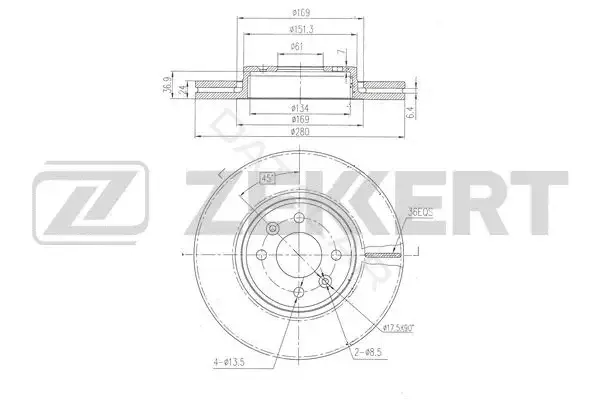 Тормозные диски ZEKKERT BS-6521