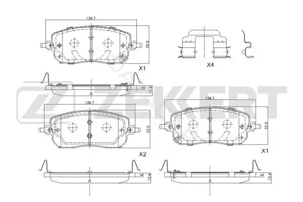 Тормозные колодки ZEKKERT BS-1180
