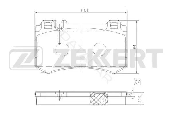 Тормозные колодки ZEKKERT BS-1194