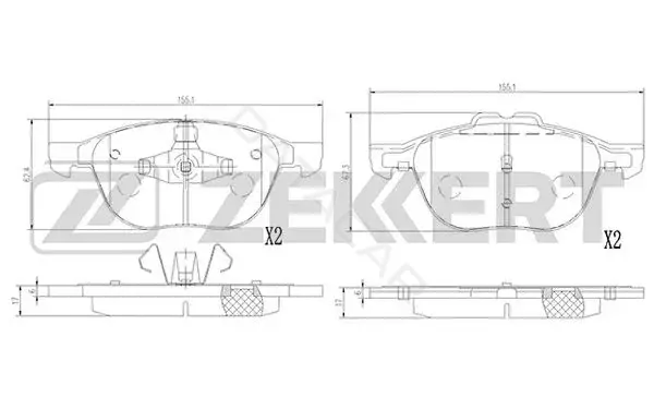 Тормозные колодки ZEKKERT BS-1364