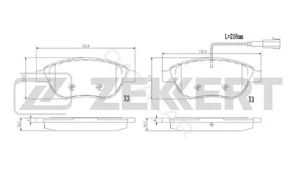 Тормозные колодки ZEKKERT BS-1389