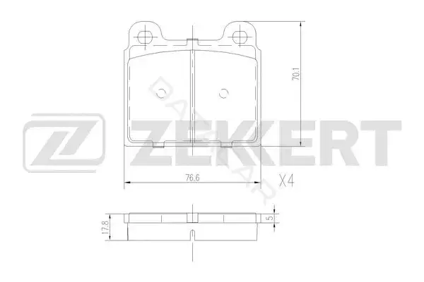 Тормозные колодки ZEKKERT BS-1537