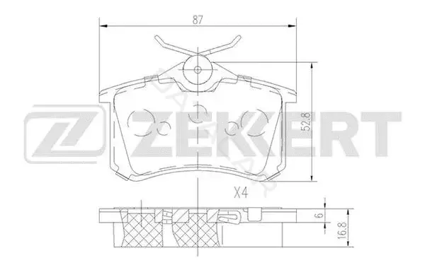 Тормозные колодки ZEKKERT BS-1687