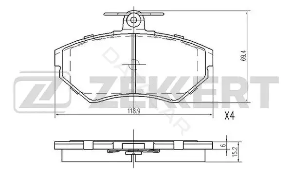 Тормозные колодки ZEKKERT BS-2907