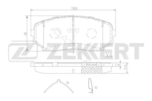 Тормозные колодки ZEKKERT BS-3070