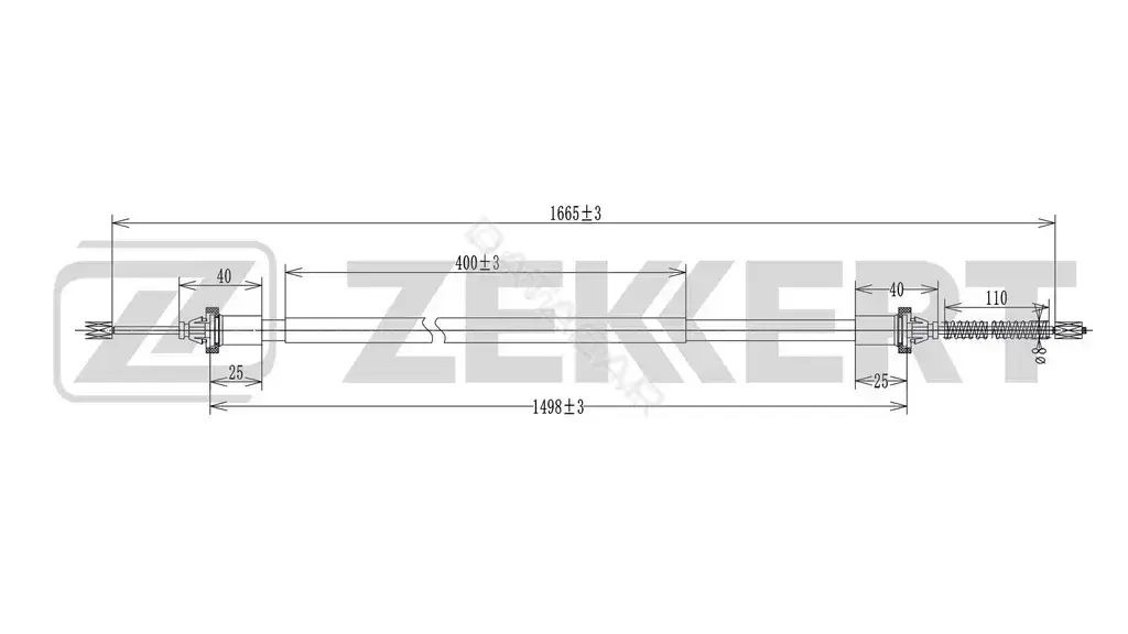 Трос ручника ZEKKERT BZ-1085