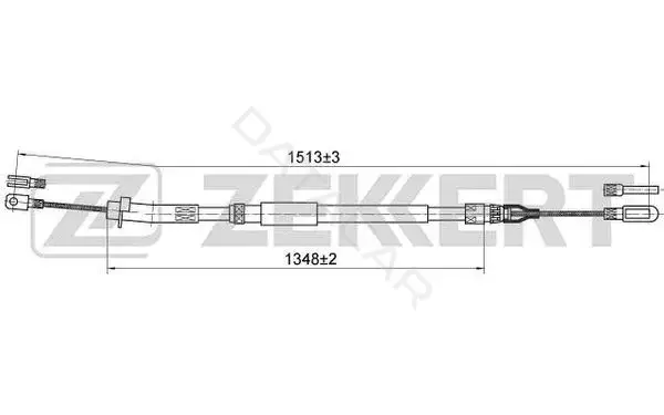 Трос ручника ZEKKERT BZ-1088