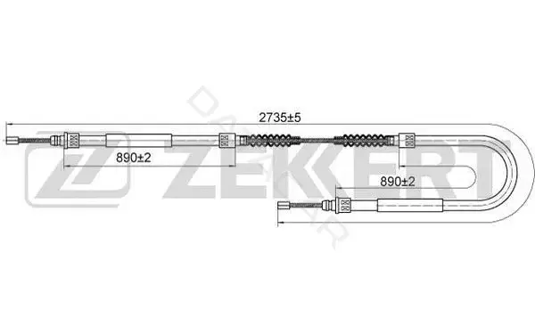 Трос ручника ZEKKERT BZ-1123