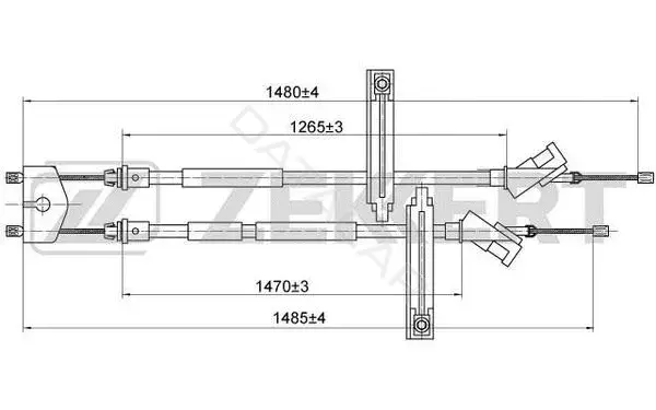 Трос ручника ZEKKERT BZ-1147