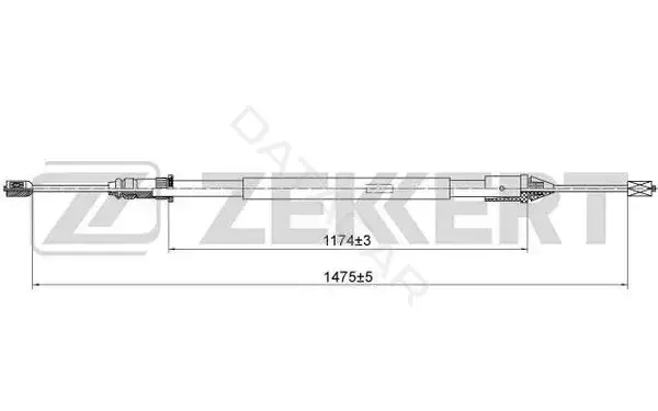 Трос ручника ZEKKERT BZ-1199