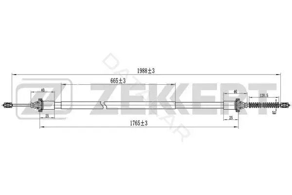 Трос ручника ZEKKERT BZ-1212