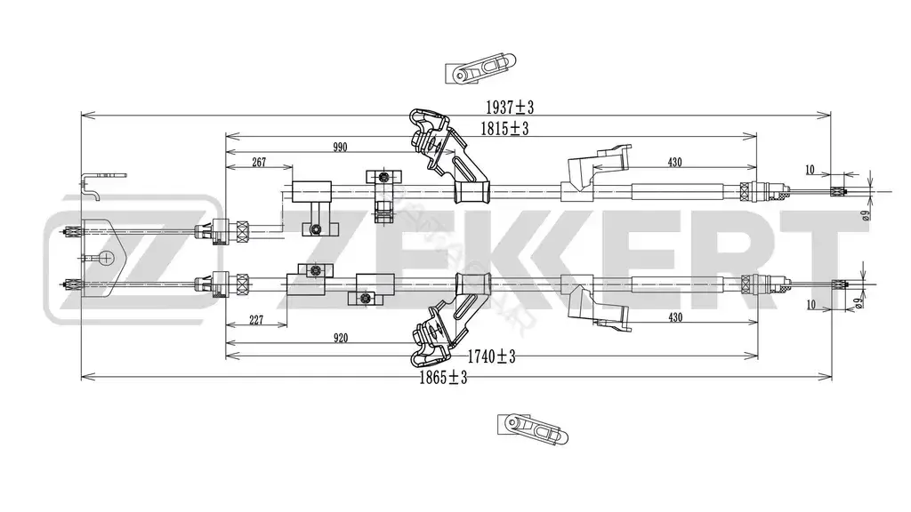 Трос ручника ZEKKERT BZ-1262