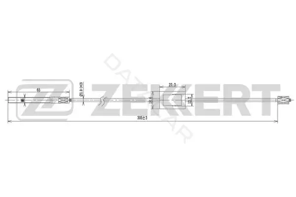Трос ручника ZEKKERT BZ-1304