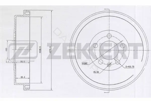 Тормозной барабан ZEKKERT BS-6016
