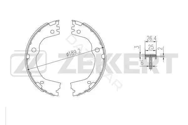 Барабанные колодки ZEKKERT BK-4012