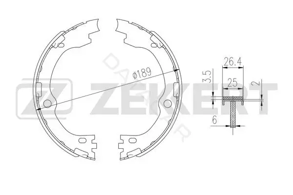 Барабанные колодки ZEKKERT BK-4014