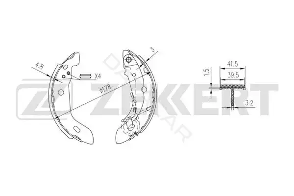 Барабанные колодки ZEKKERT BK-4066