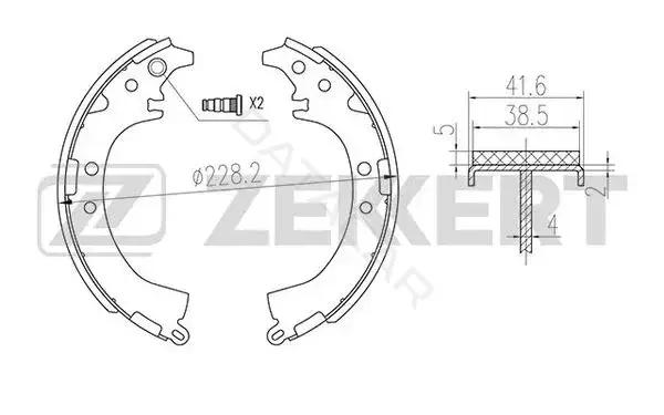 Барабанные колодки ZEKKERT BK-4077