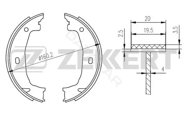 Барабанные колодки ZEKKERT BK-4274