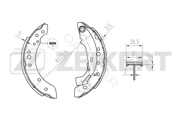Барабанные колодки ZEKKERT BK-4278