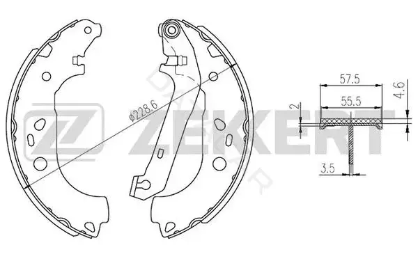 Барабанные колодки ZEKKERT BK-4279