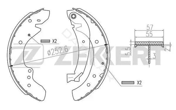 Барабанные колодки ZEKKERT BK-4287