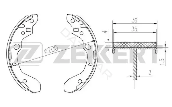 Барабанные колодки ZEKKERT BK-4294