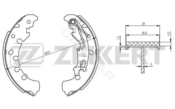 Барабанные колодки ZEKKERT BK-4302