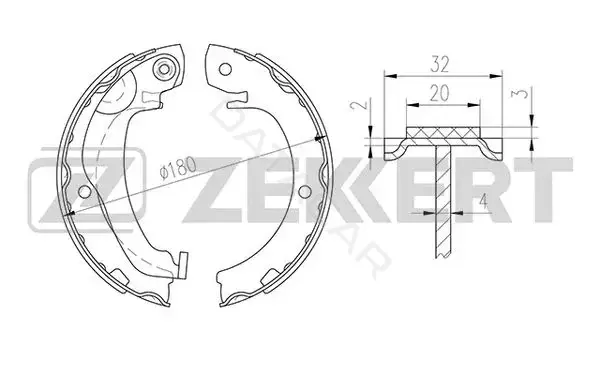 Барабанные колодки ZEKKERT BK-4318