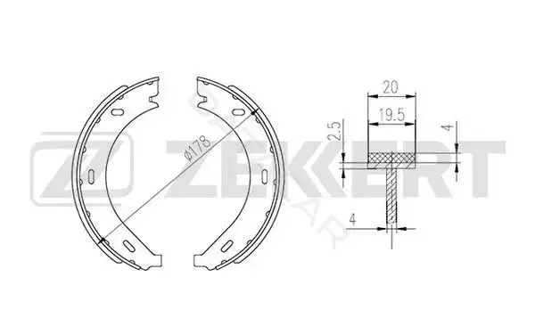 Барабанные колодки ZEKKERT BK-4332