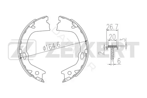Барабанные колодки ZEKKERT BK-4345