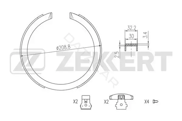 Барабанные колодки ZEKKERT BK-4353