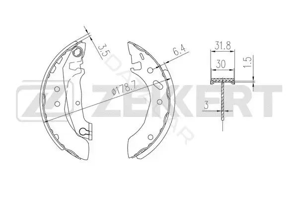 Барабанные колодки ZEKKERT BK-4371