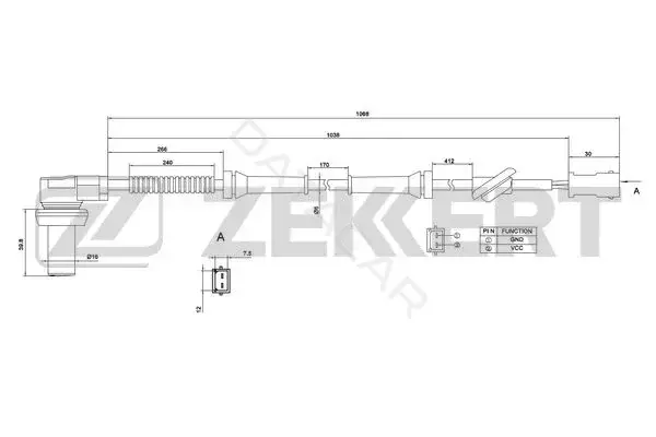 Датчик АБС ZEKKERT SE-6000