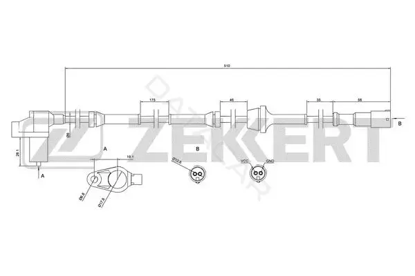 Датчик АБС ZEKKERT SE-6006