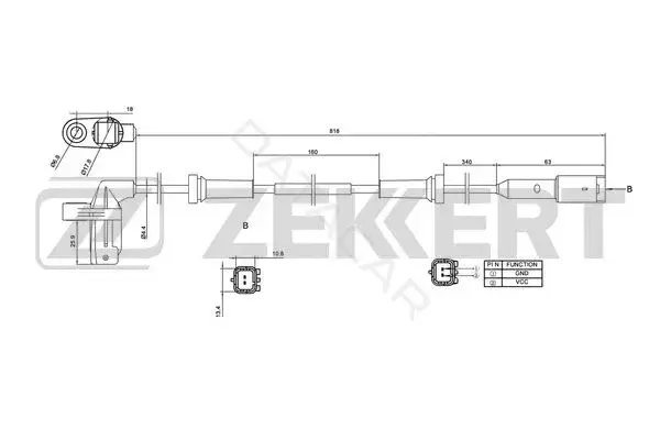 Датчик АБС ZEKKERT SE-6034