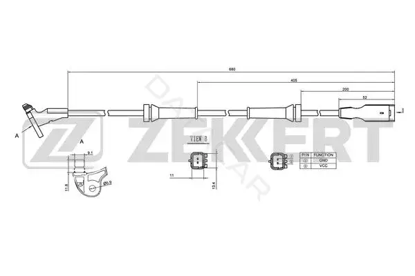 Датчик АБС ZEKKERT SE-6035