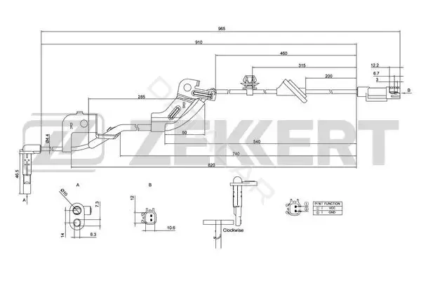 Датчик АБС ZEKKERT SE-6043