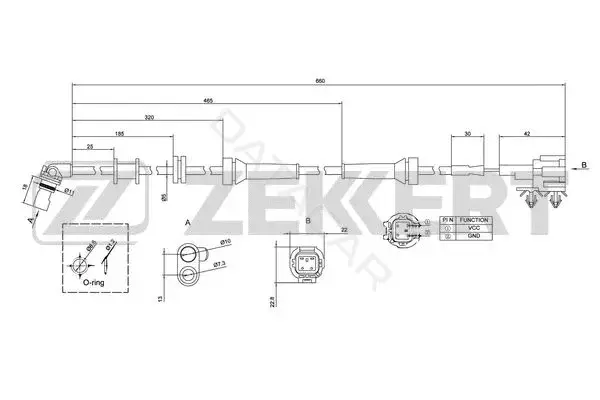 Датчик АБС ZEKKERT SE-6050