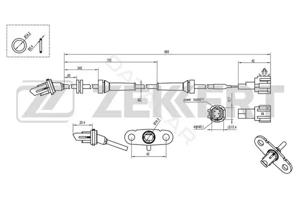 Датчик АБС ZEKKERT SE-6052