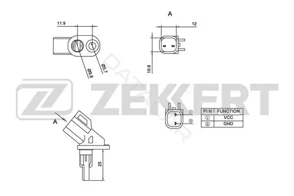 Датчик АБС ZEKKERT SE-6060