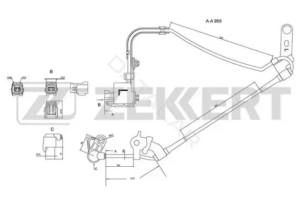 Датчик АБС ZEKKERT SE-6072