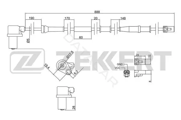 Датчик АБС ZEKKERT SE-6085